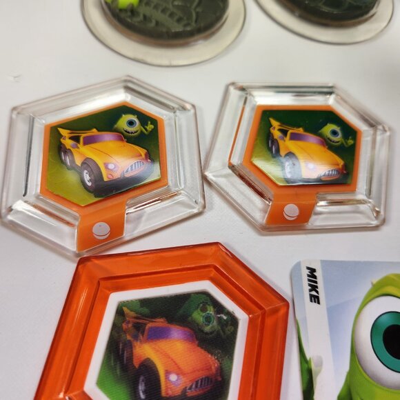 Disney Infinity Monsters Inc. Lot Mike Sulley Randall Crystal Power Disk Cards - Picture 6 of 9